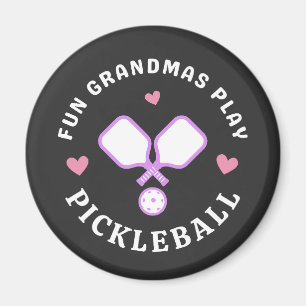 Fun Grandmas Play Pickleball Cute Pickleball Magnet