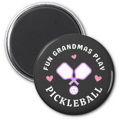 Fun Grandmas Play Pickleball Cute Pickleball Magnet