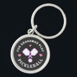 Fun Grandmas Play Pickleball Grandmother Keychain<br><div class="desc">If you're the Grandma who is always looking to do fun things and you play pickleball then this keychain is perfect for you! It's also a perfect gift idea from a grandchild to a fun loving pickleball playing Grandma.</div>