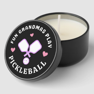 Fun Grandmas Play Pickleball Pickleball Mini Candle Favors