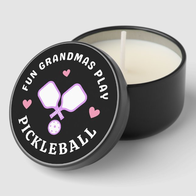 Fun Grandmas Play Pickleball Pickleball Mini Candle Favors (Corner)