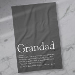 Fun Grandpa Grandad Papa Definition Quote Kitchen Towel<br><div class="desc">Personalise for your special grandpa, grandad, grandfather, papa or pops to create a unique gift for Farther's day, birthdays, Christmas or any day you want to show how much he means to you. A perfect way to show him how amazing he is every day. You can even customise the background...</div>