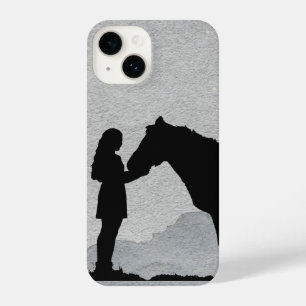 Fun Graphic Art Girl and Horse iPhone 14 Case