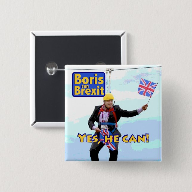 Fun graphic Boris Johnson Brexit from Europe image Button (Front & Back)