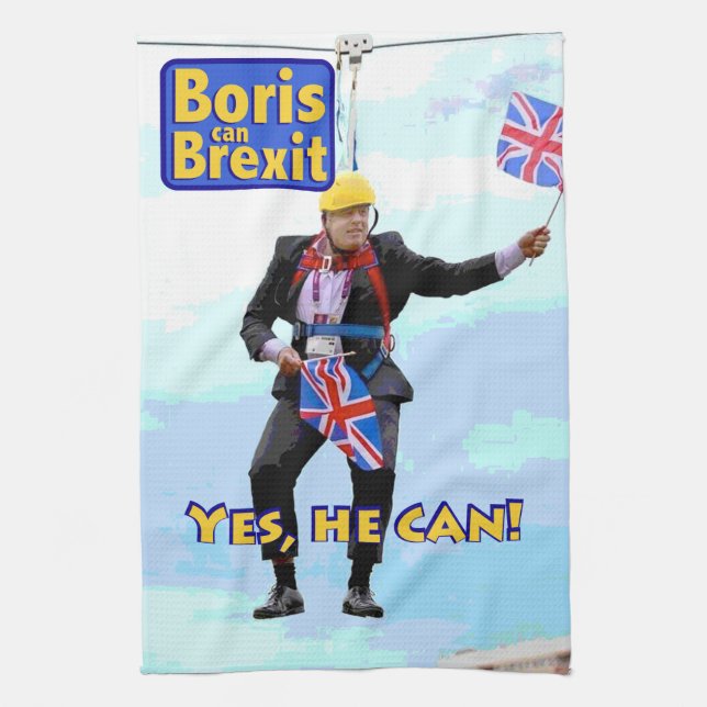 Fun graphic Boris Johnson Brexit from Europe image Kitchen Towel (Vertical)