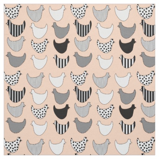 Fun Graphic Chickens Seamless Pattern Fabric