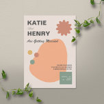 Fun Graphic Design Terracotta Wedding Invitation<br><div class="desc">Fun graphic design theme with shapes that have terracotta color scheme.</div>
