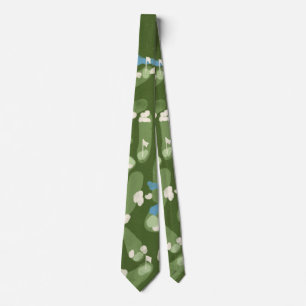 Fun graphic golf course tie