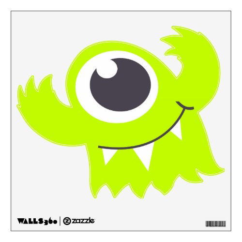 Fun graphic green monster ghost wall decal