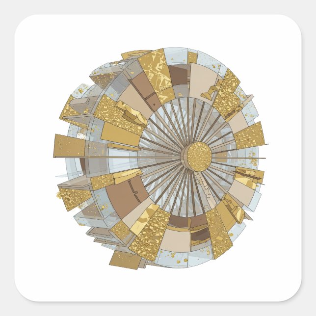 Fun Gray Abstract Decal Art Square Sticker (Front)