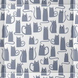 Fun Gray Cat Ceramic Tile<br><div class="desc">Cute little watercolor gray cats. Original art by Nic Squirrell. Perfect for animal lovers.</div>