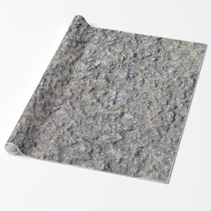 Fun gray faux rough concrete wrapping paper