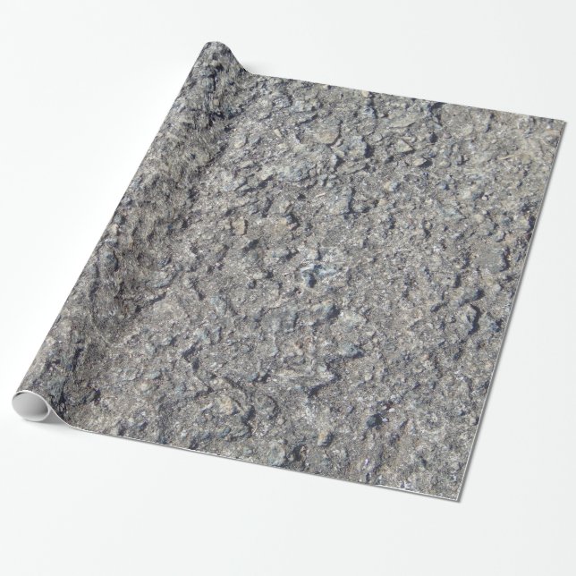 Fun gray faux rough concrete wrapping paper (Unrolled)