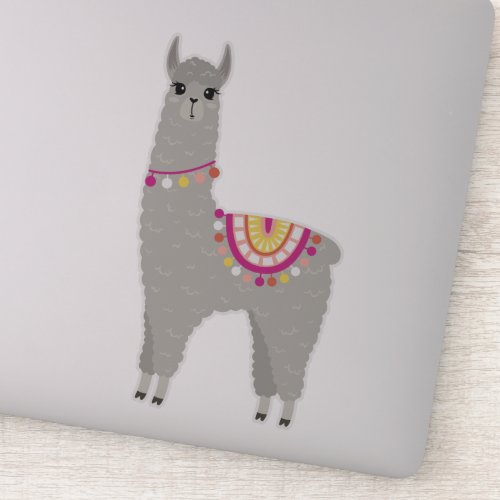 Fun Gray Llama Sticker