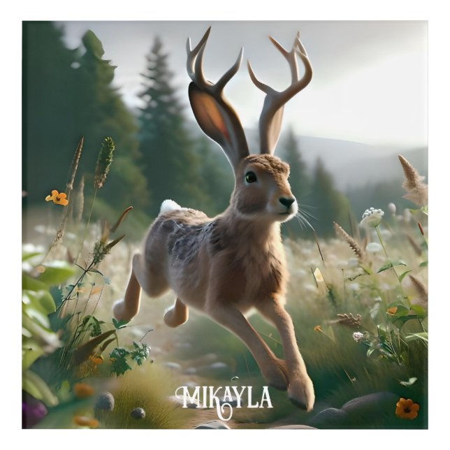 Fun Great American Jackalope Acrylic Print (Front)