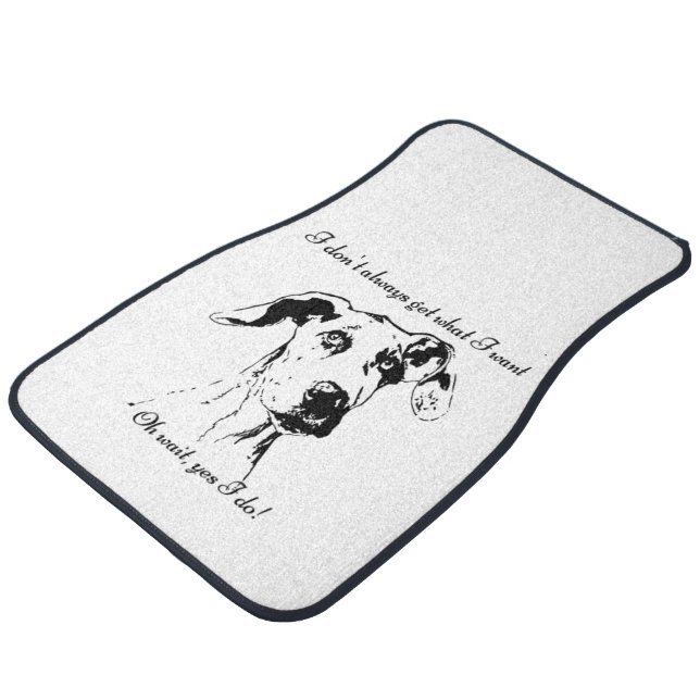 Fun Great Dane Dog Quote Car Mat (Angled)