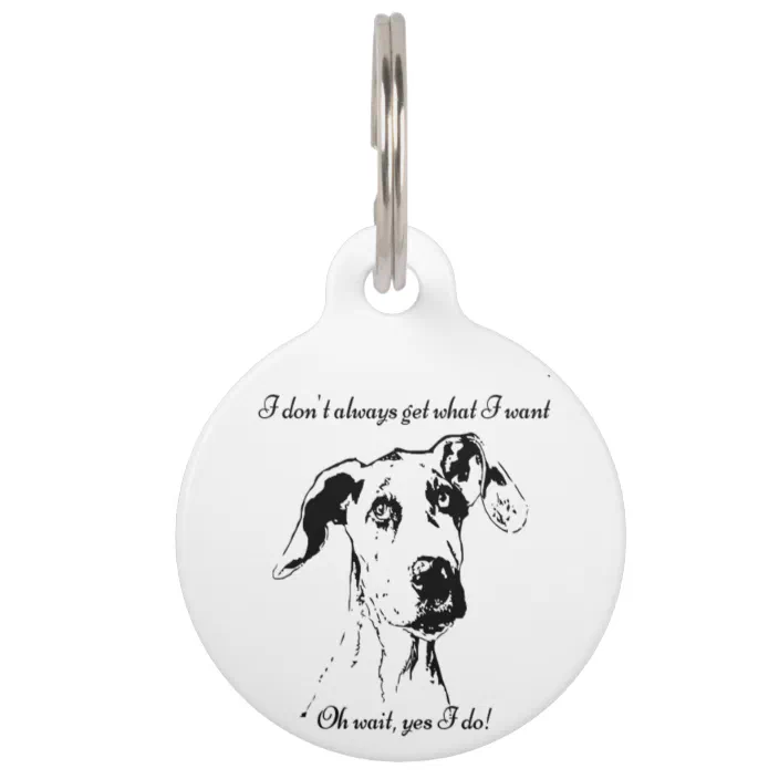 Great Dane Puppy Dog Personalized Pet ID tag-Double Sided-ENGRAVED FREE! 