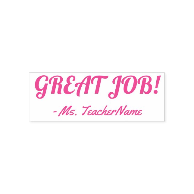 Fun "GREAT JOB!" Teacher Rubber Stamp (Design)