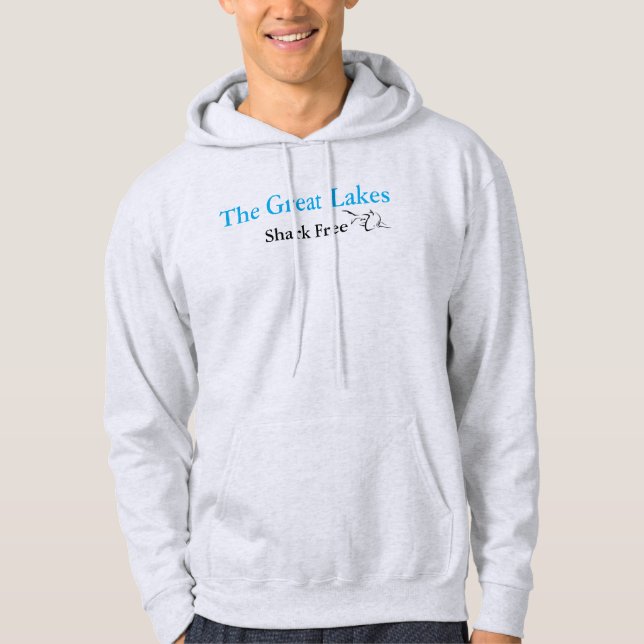 Fun Great Lakes Michigan - shark free Hoodie (Front)