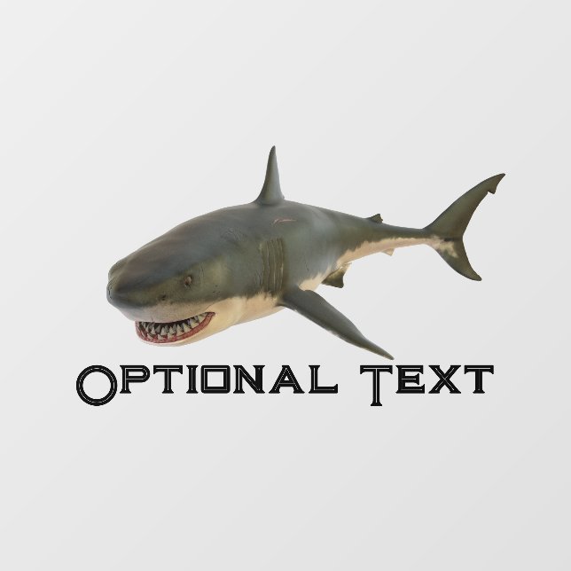 Fun Great White Shark Wall Decal (Front)