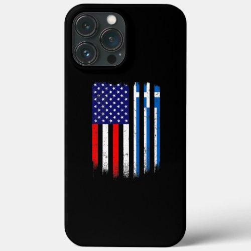 Fun Greece Flag American Flag Men Women Kid iPhone 13 Pro Max Case