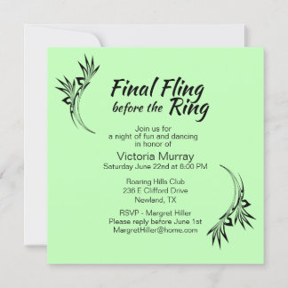 Fun Green Bachelorette Party Invitation