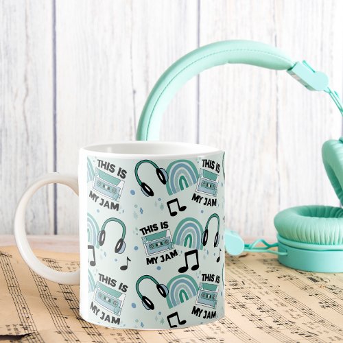 Fun Green Boys Music Lover Coffee Mug