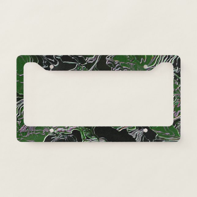 Fun Green Camouflage License Plate Frame (Front)