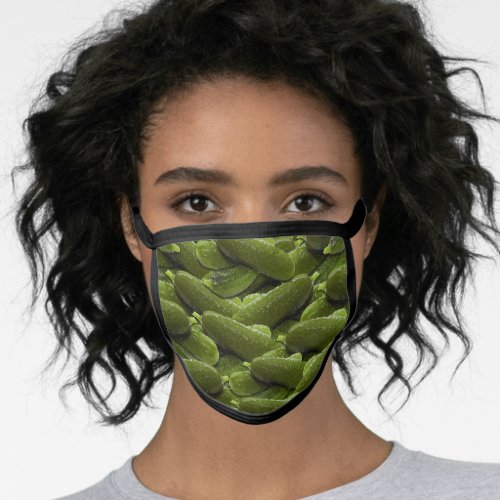 Fun Green Dill Pickles Pattern Kitchen Cooking Face Mask