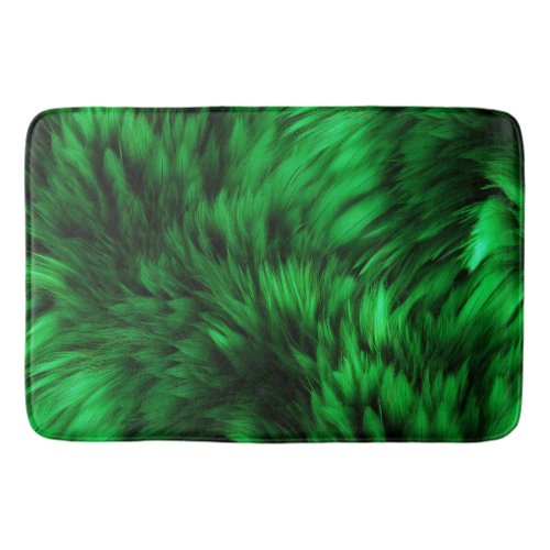 Fun Green faux monster fur texture Bath Mat