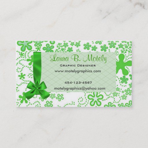 Customizable Fun Green floral Business Card