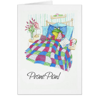 Fun Green Frog Get Well Soon Finnish Greeting Cards