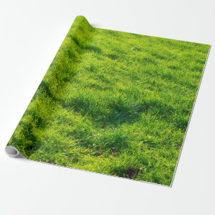 Fun Green Grass Print Wrapping Paper