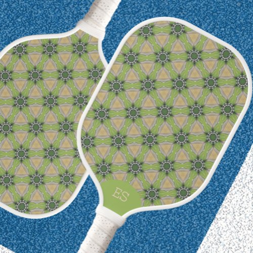 Fun Green Monogrammed Pickleball Paddle
