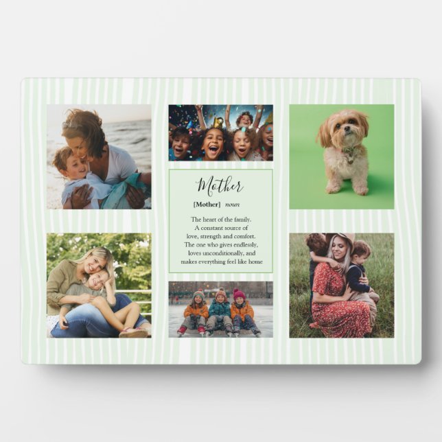 Fun Green Mother Definition 6 Photo Plaque (Front)