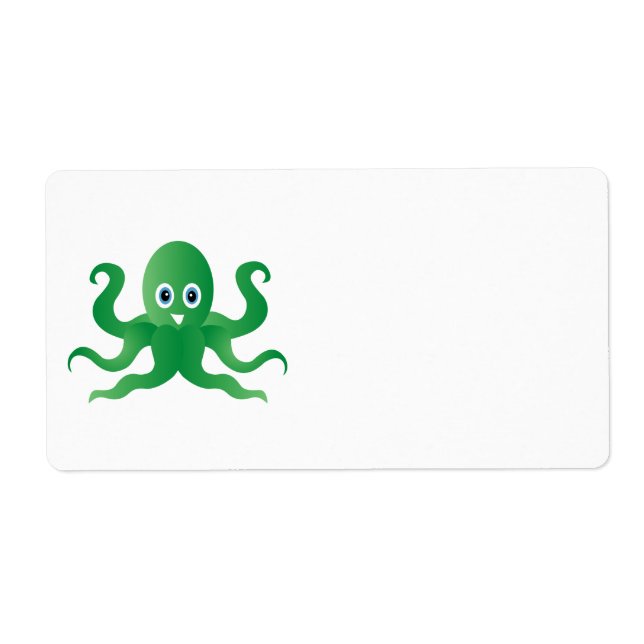 Fun green octopi label (Front)