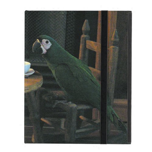 Fun Green Pet Parrot Tea Set Photo iPad Case