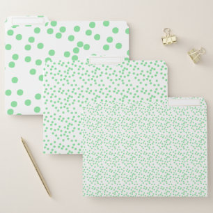 Fun, Green Polkadots Pattern File Folder