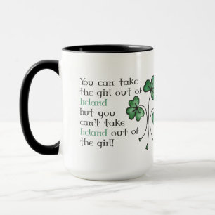 Fun Green Shamrocks Irish Girl Ringer Mug