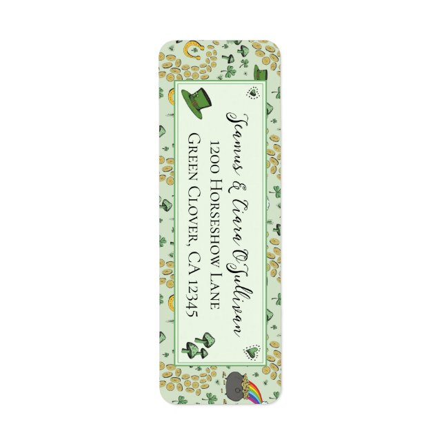 Fun Green St Patricks Day Irish Blessings Label (Front)