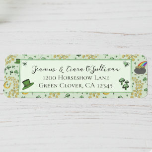 Fun Green St Patricks Day Irish Blessings Label