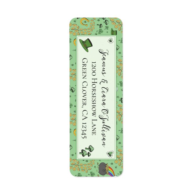 Fun Green St Patricks Day Irish Blessings Label (Front)