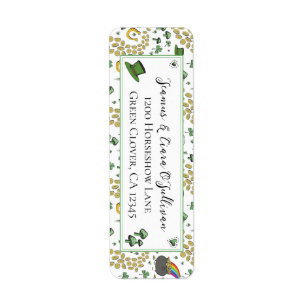 Fun Green St Patricks Day Irish Blessings Label