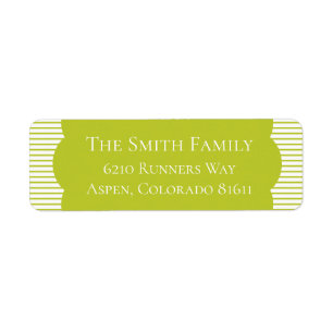 Fun Green Striped Address Labels