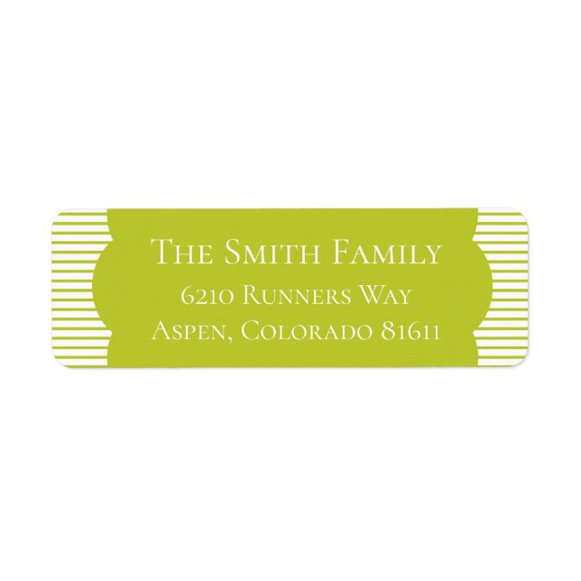 Fun Green Striped Address Labels (Front)