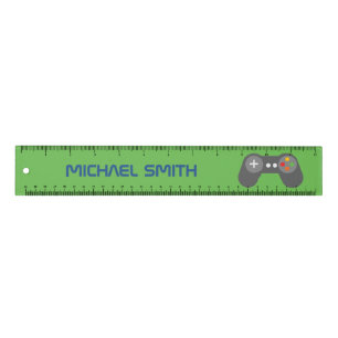 Fun Green Video Game Themed Personalized Ruler