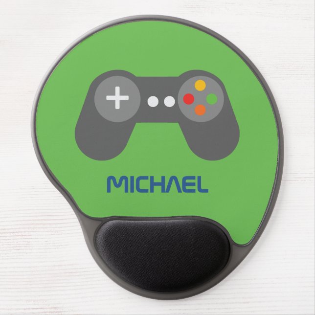 Fun Green Video Gamer Gel Mouse Pad (Front)