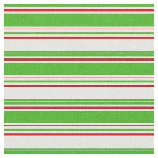 Fun Green, White, Red Christmas Style Pattern Fabric