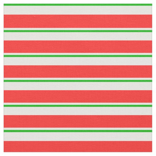 Fun Green, White, Red Christmas Themed Stripes Fabric