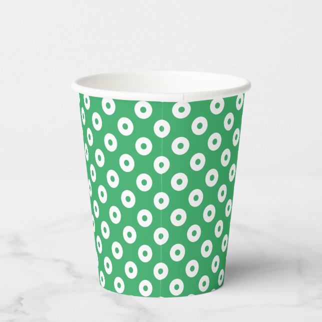 Fun Green with Green and White Polka-Dots Paper Cups (Right)